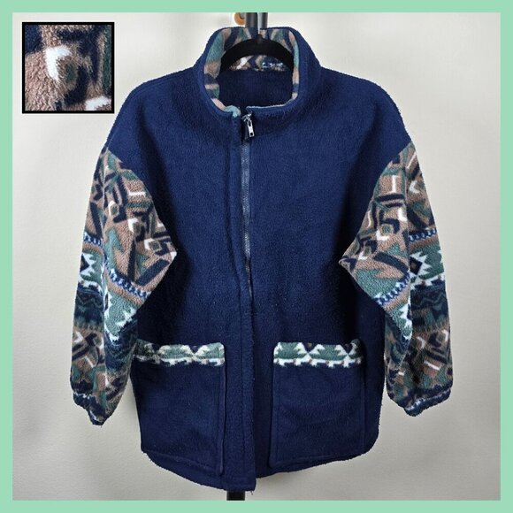 Source Unknown Other - Vintage Fleece Jacket With Tree / Aztec Pattern (GUC)